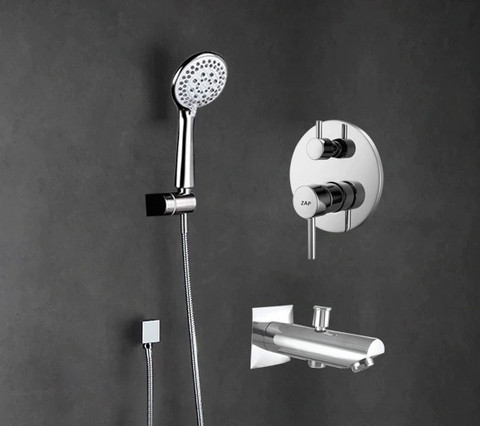 バス・洗面所用品 MULTI-HONIZER for Shower ZAP ZXR 70100 Complete Diverter Set with Plate, Hand Shower