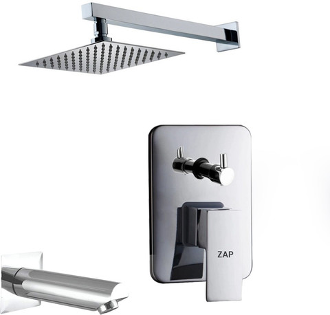 ZAP ZXR24140 Brass, Concealed Square Body Diverter Full Set with