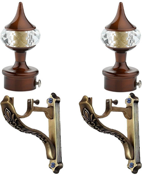 Wooden Curtain Brackets 28mm Wood Curtain Rod Set Mid Brown Wooden Curtain Brackets 28mm Wood Curtain Rod Set Mid Brown