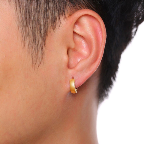 Boys Earrings Gents Ear Bali Gold KuberBox 18K Yellow Gold Salman
