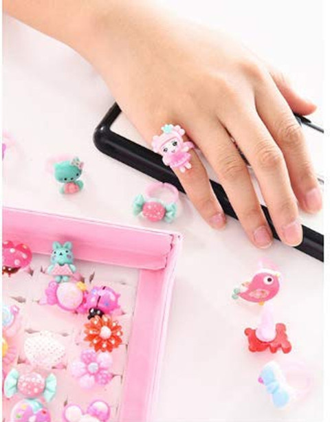 Kidzoo Stylish Cute cartoon Shaped Plastic Play Toy Finger Ring For Kids  Girls and Boys Age 15 Pack of 10 Plastic Ring