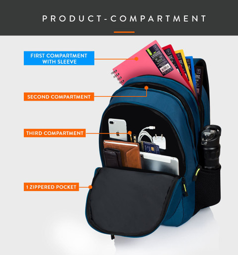 Lunar's Comet4 Compartment Casual Travel Bagpack College School Bag  with Year Warranty 35 L Backpack