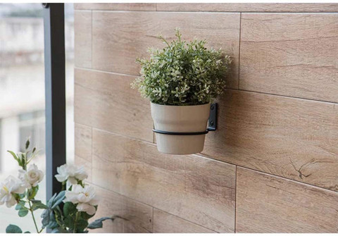 SHIYON (Wall Mounted) Black Hanging Planter Stand Rings Shape Planter Hook,  Pot Holder Set of Pcs Plant Container Set