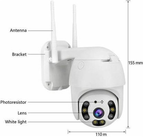 Zinzo MP WiFi Waterproof, Rotatable PTZ,Mobile View, Day- Night Vision,  SD Storage, Two Way Speech, Motion Detectio, NVR Supportable Camera  Security