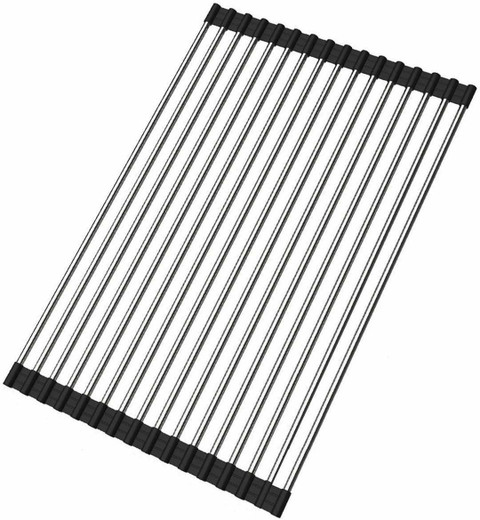 SKYZONE Dish Drainer Kitchen Rack Steel Stainless Steel Foldable