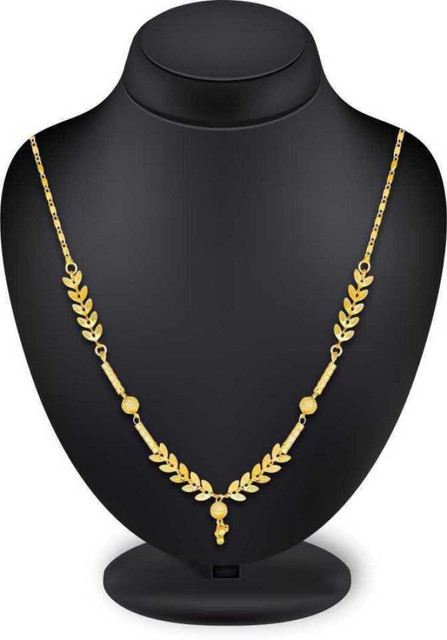 LEAWALL Leaf Design Gold Plated Necklace for Girls and Women Alloy Necklace
