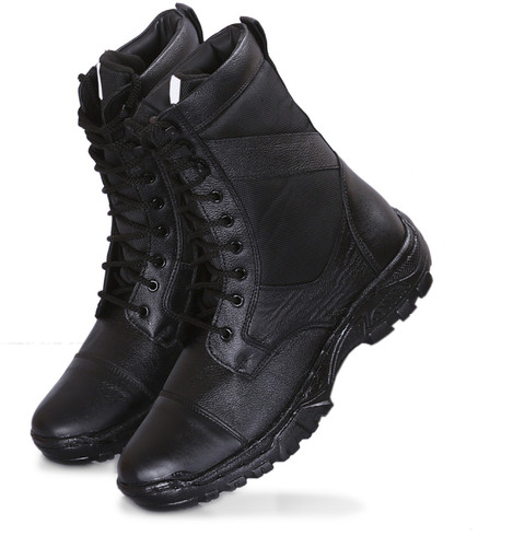 M SKY Combat Army Full Leather Boot For Men (black) Boots For Men