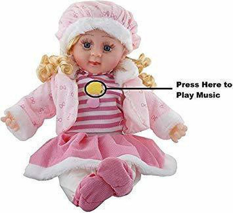 CURVE ENTERPRISE Singing Soft Cute Looking Musical Rhyming Baby Doll Toy  Princess Laughing and Talking Doll For Kids (Pink)