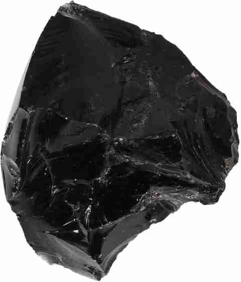 Jewels World Jewels World Certified Black Obsidian Rough Raw Gemstone  Decorative Showpiece cm