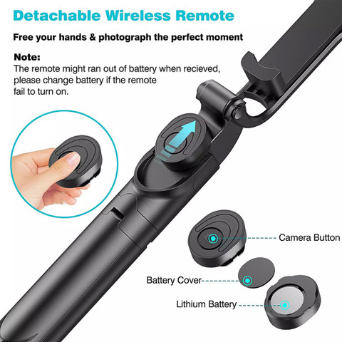 SOJUBA Bluetooth Selfie Stick Tripod with Remote Shutter Mobile