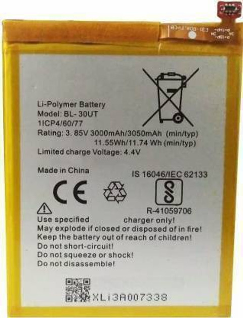 FULL CELL Mobile Battery For Tecno Camon I Tecno Camon In5 Tecno i3  Tecno i3 Pro BL-30UT BL 30UT
