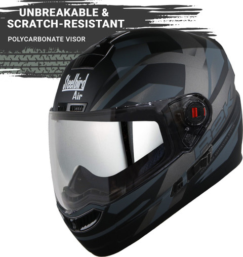 Steelbird Air Double Visor Full Face Graphics Helmet, Inner