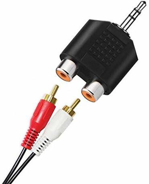 TAAPSEE Pack Stereo Male To RCA Female Adaptor Headphones Jack  Plug to 2X RCA Adapter Wire Connector