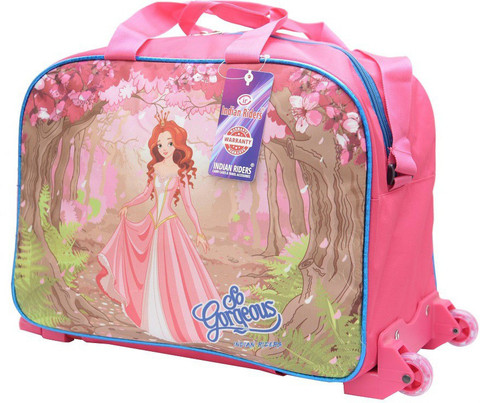 Indian Riders Berbie wonder girl kids Tour Travel Luggage Trolly Bag 18  Inches- Queen Pink School Bag Trolley Bag Waterproof Trolley (Multicolor, 