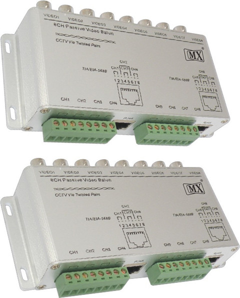 MX S-027AHD- Pair HD Channel Passive BNC Video Balun Coaxial over UTP  Cat5 Cat5e Cat6 Cable upto 300 Meters Transceiver for HDCVI CCTV Camera 