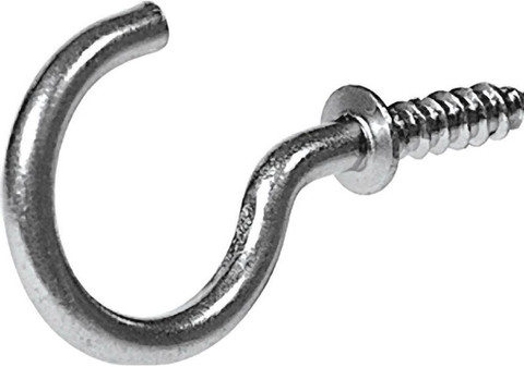 50-Pack Heavy Duty Cup Hooks – Screw-In Black Hooks For Hanging Stuff