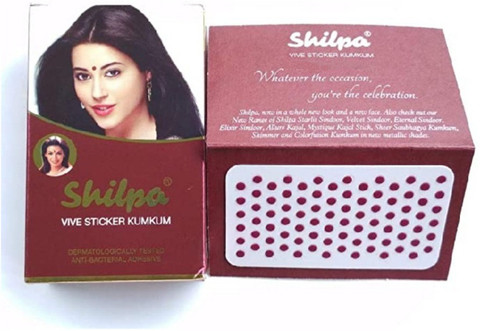 Shilpa Vive Sticker Kumkum Deep Red Size (Pack of 15