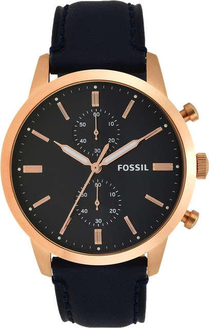 Fossil Chronograph 44mm Townsman Chronograph Black Leather Watch Fossil  44mm Townsman Automatic Black Leather Watch ME3200 Online - Main Image