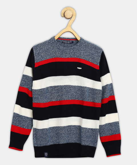 MONTE CARLO Striped Round Neck Casual Boys Multicolor Sweater - Main Image