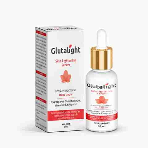Glutalight Glutathione, Vitamin C, Kojic Acid Skin Lightening, Brightening  Serum