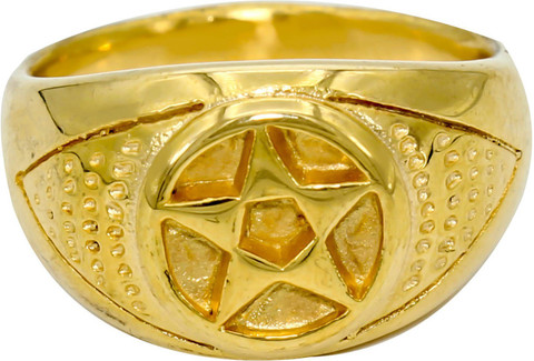 Dzinetrendz Brass Gold plated Star design ring Men Brass 24K