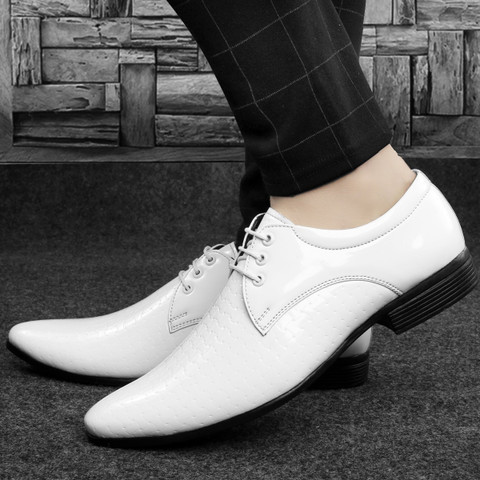 Lutton Boys Formal White Dress Shoes White Derby Shoes White