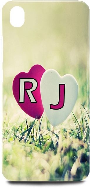 Ignite Back Cover for Vivo Y91i/1820,R Loves J Name,R Name, J
