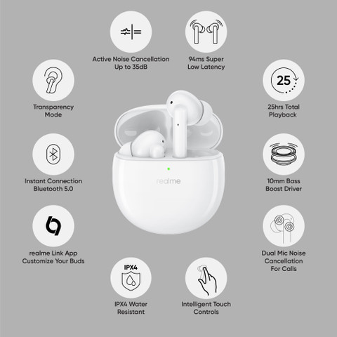 realme Buds Air Pro Active Noise Cancellation Enabled Bluetooth