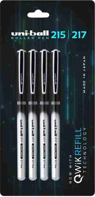uni-ball QWiK Refill UB 217 Black Ink Blister Pack Roller