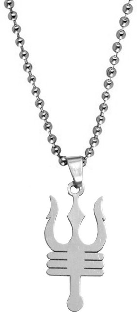 Shiv Jagdamba Religious Shiv Trishul Locket With Chain Sterling