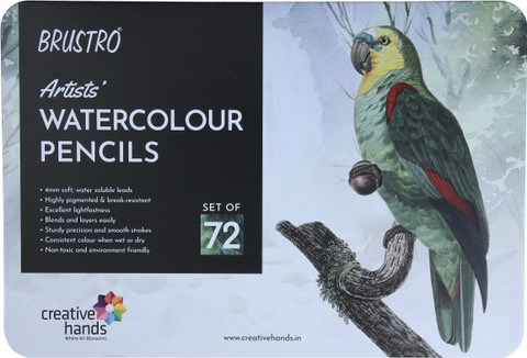 BRuSTRO Watercolor pencil Set of 72 hexagonal