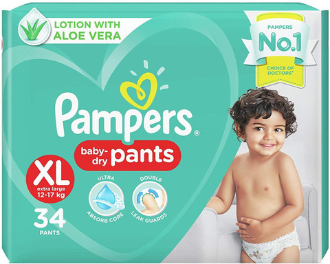 Pampers baby dry XL 34 Count Diapers Pants - XL - Buy 1 Pampers