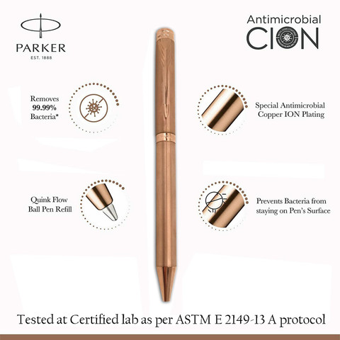 PARKER Folio Antimicrobial Copper Ion Ball Pen with Flow Combo Refills  (Rose Gold) Ball Pen