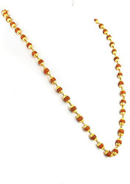 FULLY Golden 18kt Rudraksha mala for men/women Gold-plated Plated - Main Image