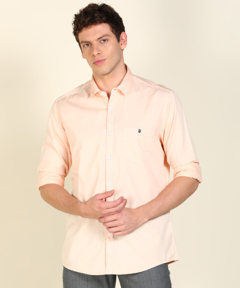 Louis Philippe Jeans Men Solid Casual Pink Shirt Buy Louis