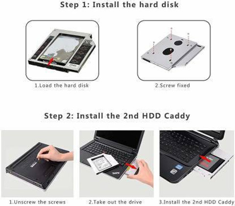spincart Universal SATA to SATA 2nd SSD HDD Hard Drive Caddy