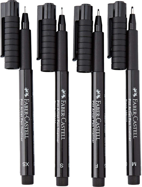FABER-CASTELL PITT ARETIST PEN SET BLACK(XS,S,F,M