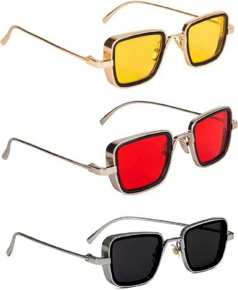 Buy TamTam Round Sunglasses Red, Yellow, Black For Men Online