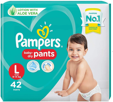 Pampers All round Protection Pants, Large size baby diapers L-42