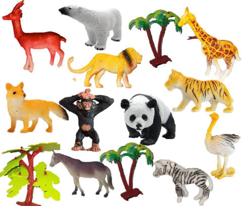 Mallexo Soft Animal Toys for Kids Set of 15PC Jungle Animal Toy