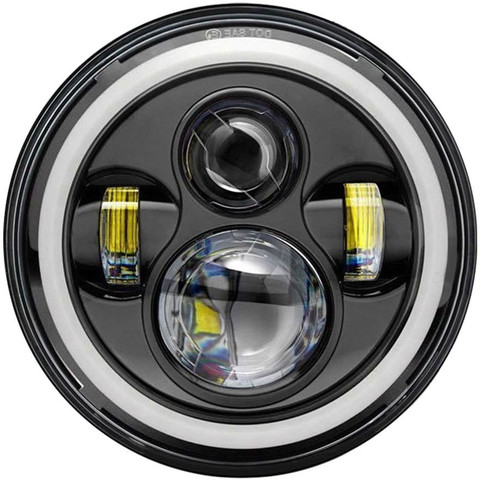 ALLEXTREME EX7IRH1 Inch Round LED Headlight Stylish Halo Angle Eyes  Signal for Jeep 97-16 JK LJ TJ (Pack of 1) Projector Lens