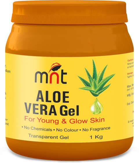 mnt Natural ALOE VERA Gel (1KG) For Young Face & Glow Skin (No Chemicals,  No Colour, No Fragrance)