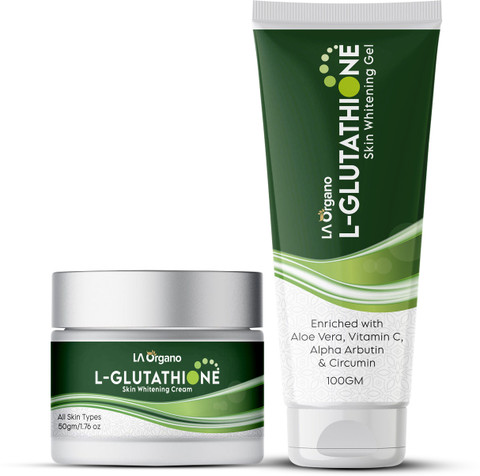 LA Organo L- Glutathione Cream & Gel for Skin Whitening, Brightening & Anti Ageing, Enrich with Vitamin C Price in India