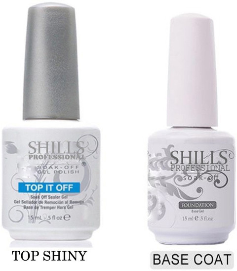 Shills Professional UV LED Soak Off Top Shiny Base Coat Gel Polish Top  Shiny, Base Coat