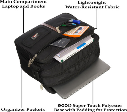 blubags Mens black messenger office bag Waterproof Messenger Bag