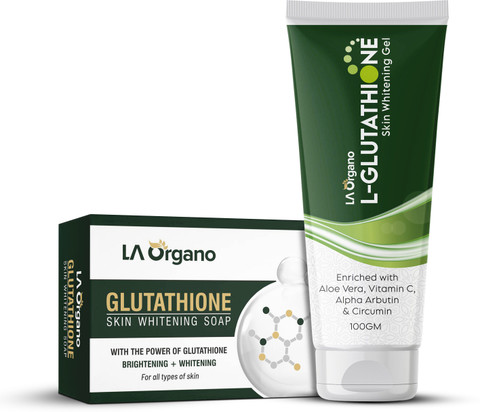 LA Organo L- Glutathione Gel & Soap Combo for Skin Whitening, Brightening & Anti Ageing, Enrich with Vitamin C Price in India