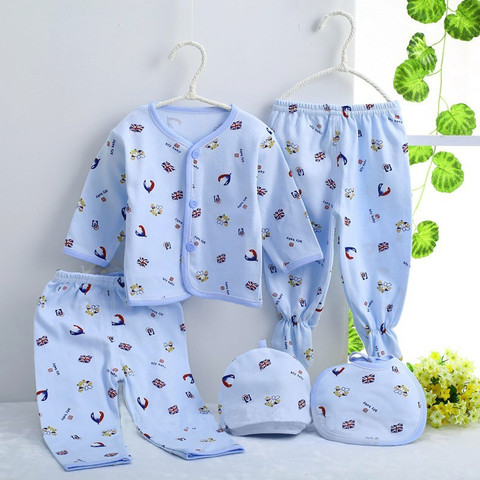 PIKIPOO Presents Premium Quality New Born Baby Summer Wear Baby Clothes  5Pcs Sets 100% Cotton Baby Boys Girls Unisex Baby Cotton/Summer Suit Infant 