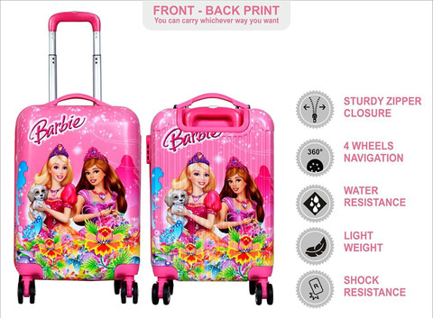 D's PARADISE Kid's cartoon print Princess bags for Girls with wheels  Cabin Suitcase Wheels 20 inch