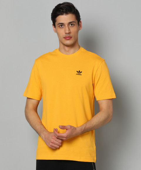 ADIDAS ORIGINALS Solid Men Round Neck Gold T-Shirt Buy ADIDAS