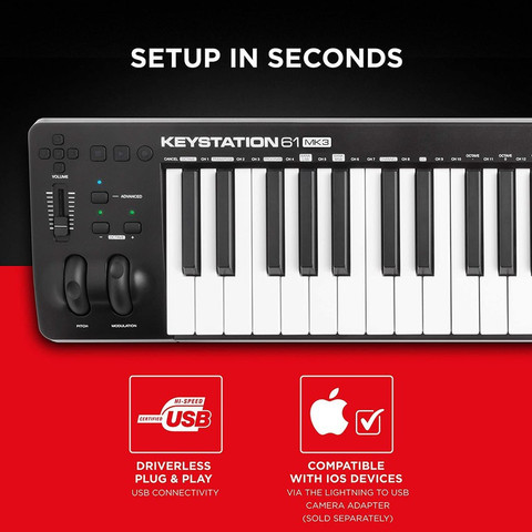 M-Audio Keystation 61 MK3 61-Key USB MIDI Keyboard Controller with